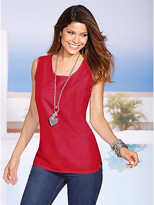 Scoop Neck Sleeveless Blouse product image (247465.RD.2.1_WithBackground)