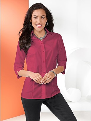 3/4 Sleeve Button Up Blouse product image (248479.WI.1.1_WithBackground)