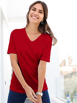 Classic V-Neck Top product image (248687.RD.1.973_WithBackground)
