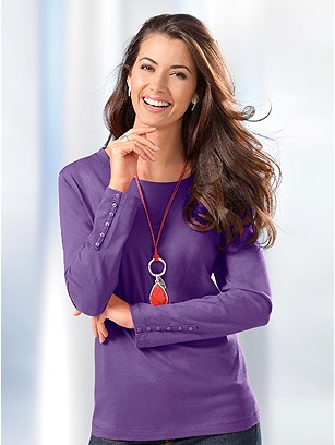 Button Sleeve Top product image (252919.PURP.1.1_WithBackground)