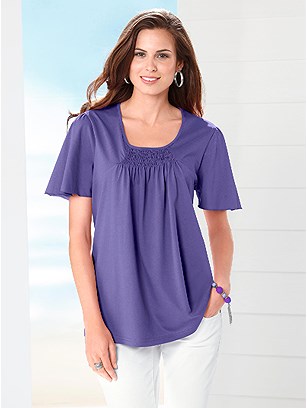 Smocked Insert Top product image (261351.PURP.2.10_WithBackground)