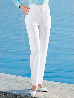 Pleated Stretch Waist Pants product image (281446.WH.1.175_WithBackground)