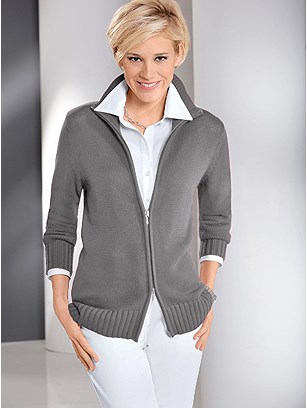 Ribbed Zip Up Cardigan product image (282662.GYMO.1.9_WithBackground)