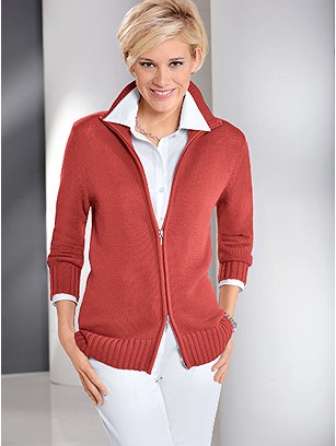 Ribbed Zip Up Cardigan product image (282662.RU.2.9_WithBackground)