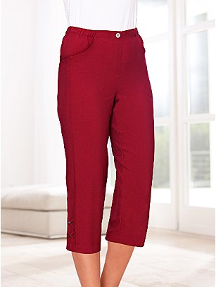 Hem Detail Capri Pants product image (287327.CHRY.1.1_WithBackground)