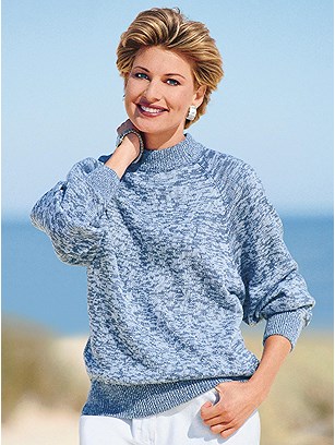 Mottled Raglan Sleeve Sweater product image (287373.BL.1.1_WithBackground)