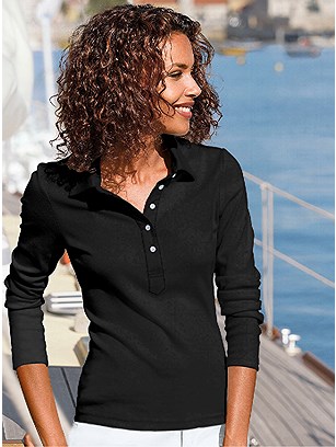 Long Sleeve Polo Top product image (287382.BK.2.4_WithBackground)