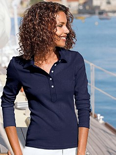 Link. long sleeve polo top (Product Display 25442) image - mobile.