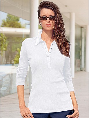 Long Sleeve Polo Top product image (287382.WH.1.HE)