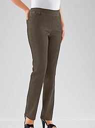 KHAKI color swatch for Stretch Waistband Jeans.