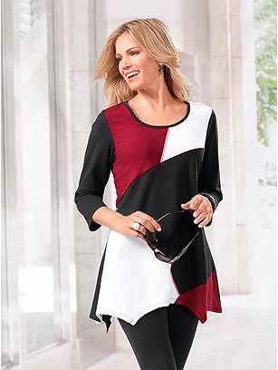 Patchwork Style Jersey Tunic product image (295347.BKRD.2.1.M)