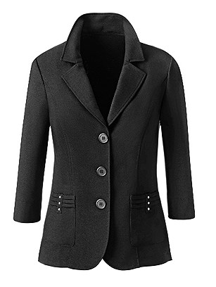 Button Up Blazer product image (300516.BK.1.1_Ghost)