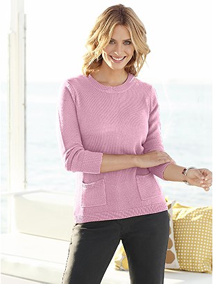 Ribbed Knit Two Pocket Sweater product image (303095.OLRS.2.1_WithBackground)