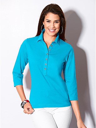 3/4 Sleeve Polo Shirt product image (303114.AQ.1.2_WithBackground)