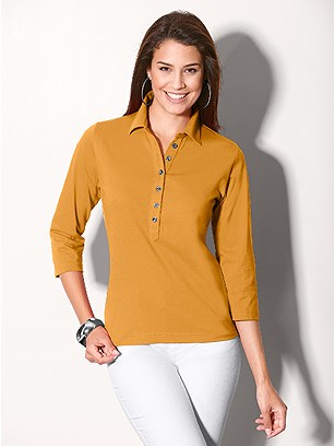 3/4 Sleeve Polo Shirt product image (303114.DKYL.2.1_WithBackground)