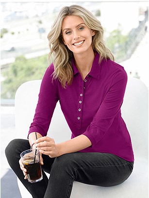 3/4 Sleeve Polo Shirt product image (303114.FS.3.2_WithBackground)