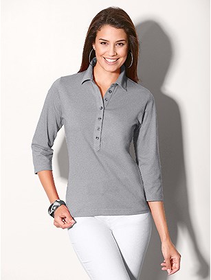 3/4 Sleeve Polo Shirt product image (303114.GYMO.2.1_WithBackground)