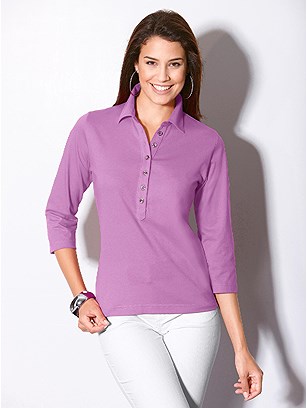 3/4 Sleeve Polo Shirt product image (303114.PURP.2.2_WithBackground)