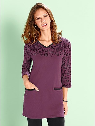 Floral Print Sleeve Tunic product image (321517.BDBK.1.1_WithBackground)
