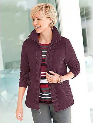 Quilted Fleece Zip Cardigan product image (324847.BORD.2.1_WithBackground)