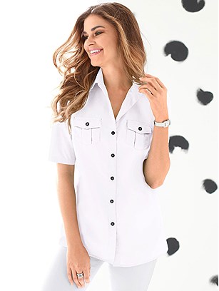 Collared Button Up Blouse product image (330046.WH.1S)