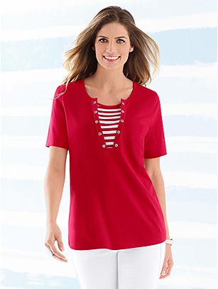 Striped Insert Top product image (344680.RD.1.1_WithBackground)