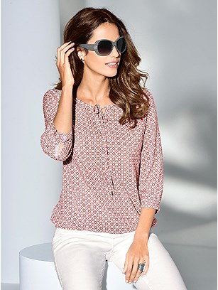 Printed Tie Detail Blouse product image (345215.LOPR.1.1_WithBackground)