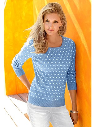 Polka Dot Jacquard Knit Sweater product image (345311.LBDT.1.10_WithBackground)