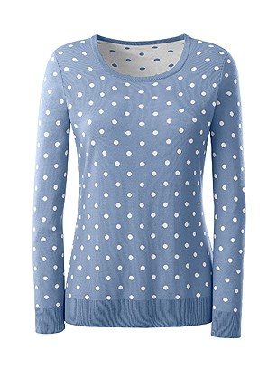 Polka Dot Jacquard Knit Sweater product image (345311.LBDT.1.9_Ghost)