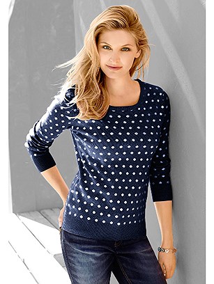 Polka Dot Jacquard Knit Sweater product image (345311.NWDT.1.10_WithBackground)