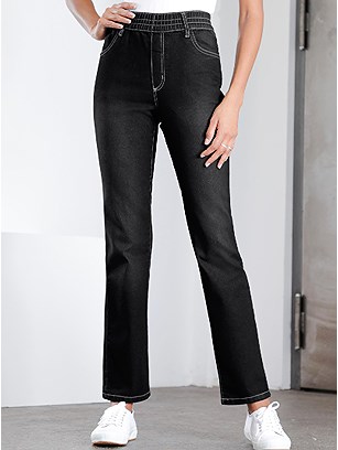High Waisted Slip On Jeans product image (354870.BKDE.3.14_WithBackground)