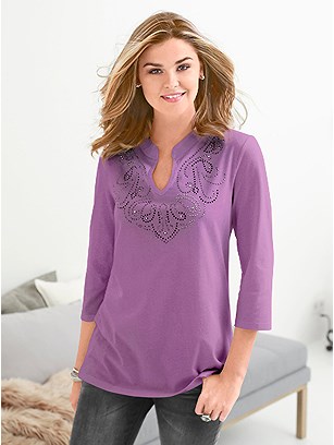 Rhinestone Detail Shirt product image (354934.PURP.1.192_WithBackground)