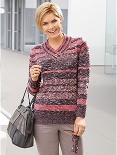 Stripe Mix V-Neck Sweater product image (357444.SAST.2.9_WithBackground)