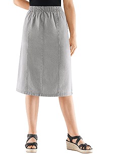 Elastic Waist Denim Skirt product image (367190.GYDE.4.1_WithBackground)