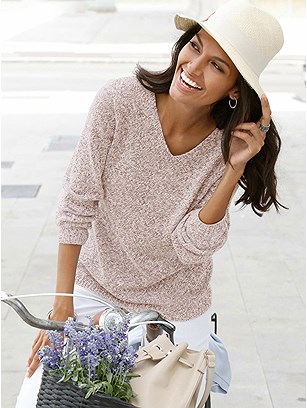 Long Sleeve V-Neck Sweater product image (367932.BEMO.1S)