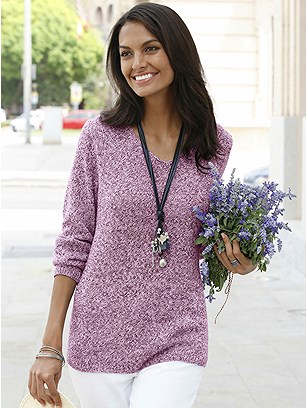 Long Sleeve V-Neck Sweater product image (367932.FSMO.2S)