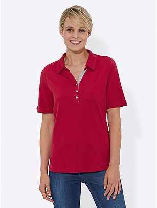 Contrasting Detail Polo Shirt product image (368195.RD.1.1_WithBackground)