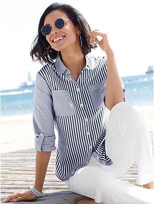 Striped Button Up Blouse product image (372285.NWPA.5S)