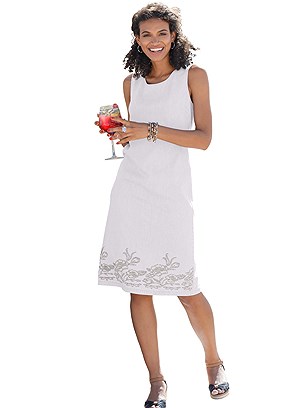 Embroidered Hem Dress product image (372784.WH.1)