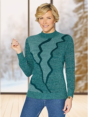 Stand-Up Collar Boucle Sweater product image (373965.PE.1.P111124)