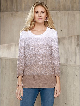 Mottled Ombre 3/4 Sleeve Sweater product image (381805.TP.2.11_WithBackground)