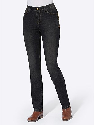 Zip Detail Denim Jeans product image (385026.BKDE.1.1_WithBackground)