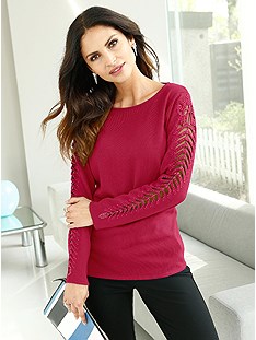 Sleeve Detail Sweater product image (386300.RD.1.336_WithBackground)