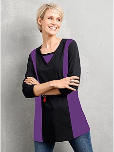 Color Block Tunic product image (386489.BKPU.1.1_WithBackground)