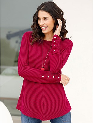 Tapered Hem Ribbed Sweater product image (388046.RD.2S)