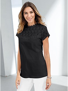 Floral Lace Stand Up Collar Top product image (394841.BK.2.3_WithBackground)
