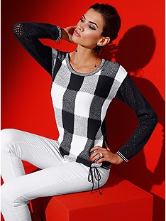 Checkered Print Sweater product image (395020.BWPA.1)