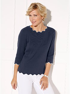 Contrasting Wavy Hem Sweater product image (395837.NV.1.20_WithBackground)