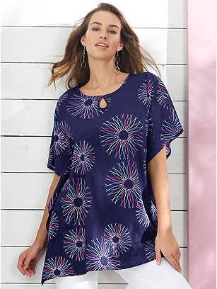 Printed Batwing Sleeve Top product image (398755.MU.1S)