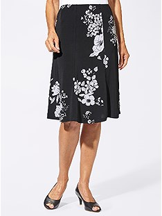 Printed A Line Midi Skirt product image (401004.BKFL.5.2_WithBackground)